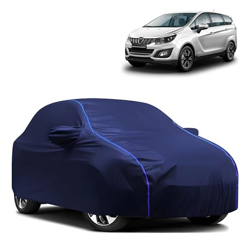 Image of Kerwa Car Body Cover Waterproof with Marazzo, Dust & UV Resistant All-Weather Proof Full Body Cover, Blue with Blue Lining, Triple Stitch Elasticated Bottom with Mirror Pocket