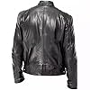 Rising Bloom Men's Real Leather Jacket Biker Motorcycle Cafe Racer Vintage Retro Bomber Winter Black Genuine Leather Jacket (as8, alpha, s, regular, regular, Black) #1