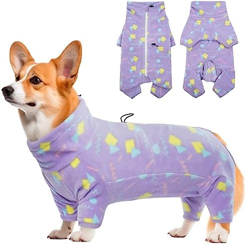 Hjyokuso Cosy Polar Fleece Coat For Dogs, Full Body Jacket With Four Leg, Adjustable Jumpsuit With Zipper Closure, Winter Clothes Ideal For Pet Dog Outdoor Or Indoor, For Small Medium Large Dogs -XXS