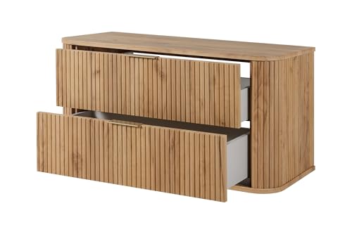 3E 3xE living.com Meuble de Salle de Bain Chêne Craft avec poignée dorée, 41,5 x 100 x 51,7 cm
