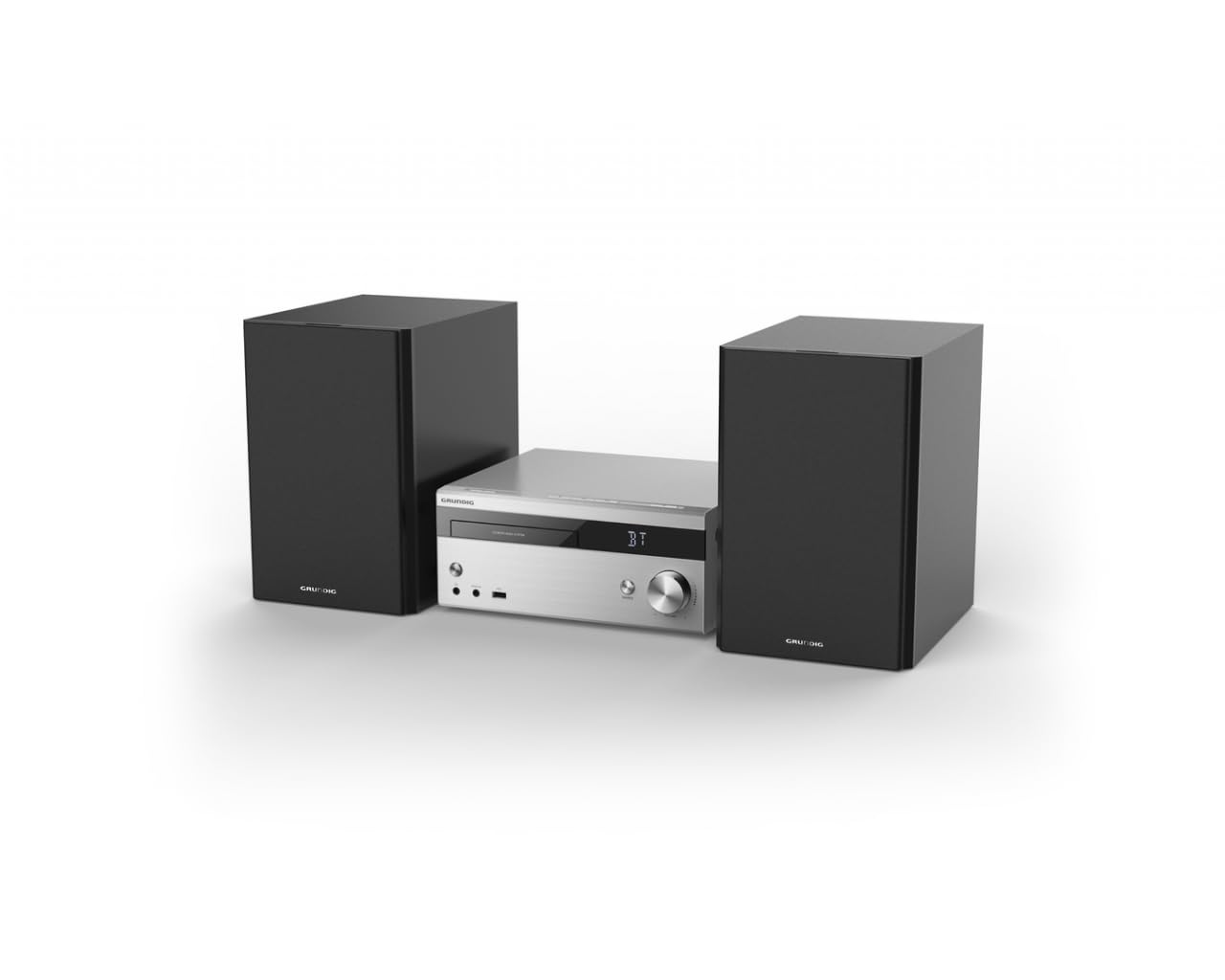 Grundig, Micro Chaine Bluetooth, CD R/RW/USB Lecteur, Compatible MP3, Tuner Digital FM RDS & Dab+, 100W RMS-Façade Alu, Aluminium, Design Compact et Elégant