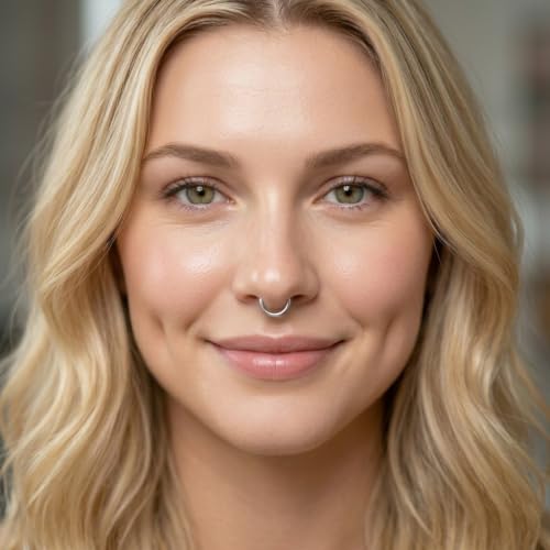 Image of Via Mazzini 316L Stainless Steel No-Tarnish No-Rusting 8mm Clip-On Non-Pierced Nose Ring For Women And Girls (NR04933) 1 Pair