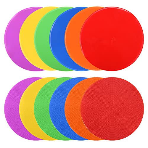 Giemit Spot Markers,9 Inch 12 Pack Non Slip Rubber Agility Markers Flat Field Cones Floor Dots For Soccer Basketball Sports Speed Agility Training And Drills #TOP13