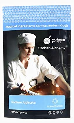 Pure Sodium Alginate (Molecular Gastronomy) ⊘ Non-GMO ☮ Vegan ✡ OU Kosher Certified - 400g/14oz
