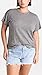 Madewell Women's Whisper Cotton Rib Crewneck Tee, Heather Iron, Grey, XXS