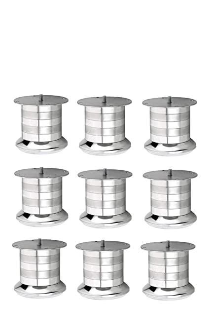 IZMAH Stainless Steel Two-Tone Finish Round Model Sofa Leg (65 MM). (8 INCH, 9)