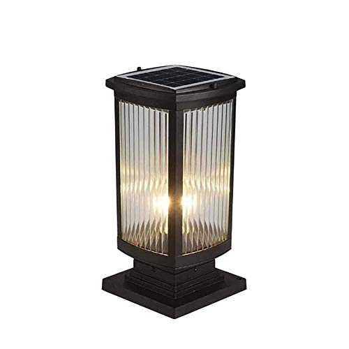 Lampe frontale à colonne solaire étanche IP54 à LED pour clôture de villa extérieure