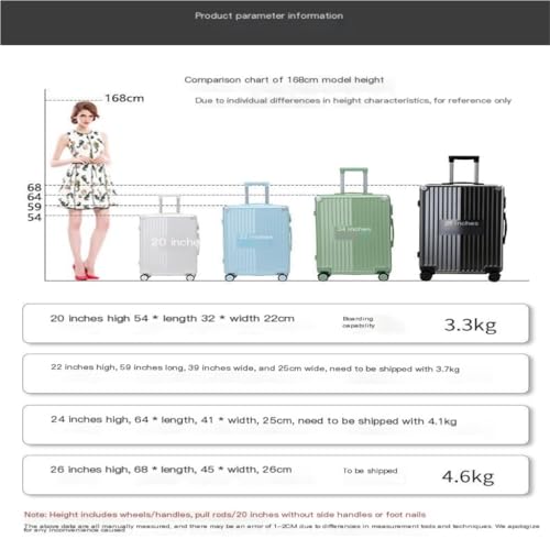 Suitcase Stylish and Lightweight Suitcases, Essential Items for Travel Luggage(Green)2