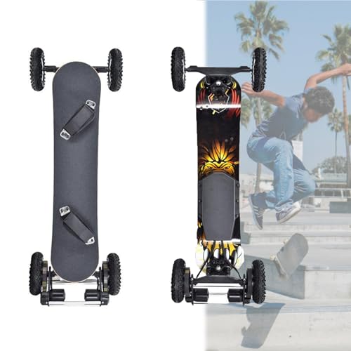 HYYKEJI Monopatín Terrain Cross Country con Motor 2 * 1650 W, Capacidad máxima de Grado 30 °, Velocidad máxima 40 KM/H, Carga de 120 kg, para Patineta de montaña de Crucero y Descenso