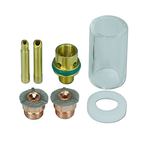 RIVERWELD TIG Insulated Cup (9/16" x 1-5/16") Kit Wedge Collet Tungsten Apdapter/Gas Saver (1/16” & 3/32") and Silicone Cup Heatshield for WP SR 9 20 25 TIG Welding Torch 7pcs -  RIVERWELDstore