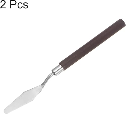 Miniatura 3 de 2 cuchillos de paleta n. 4 de 0.591 in de ancho, espátula puntiaguda grande de acero inoxidable, cuchillo de paleta de pintura con mango de madera