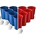 THEKENDORF - 22 Bierpong Becher Set - extra stabil - Made in Germany + 6 Bälle - Spülmaschinenfeste & lebensmittelechte Mehrweg-Hartplastik Beer Pong Becher - 16 oz (473 ml) - Rot/Blau