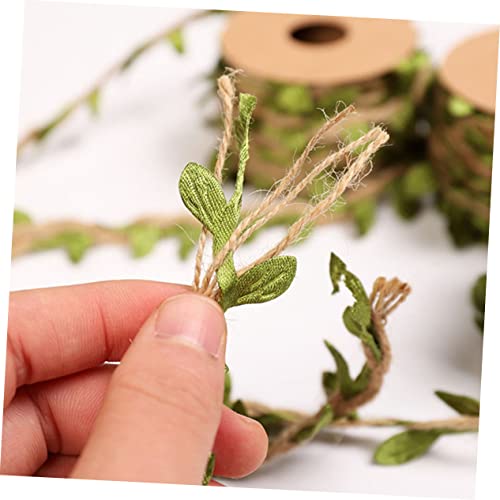 DOITOOL 2 Rolos Simulação deixa corda de cânhamo luminaria de mesa luminária de mesa fita de folhas