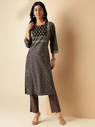 Image of Vbuyz Women's Floral Printed Straight Cotton Special wear Kurtas for Women | Cotton Kurtas for Women | A-Line Kurtas Kurtis | Designer Kurta | Kurtas for Women | Printed Kurtas