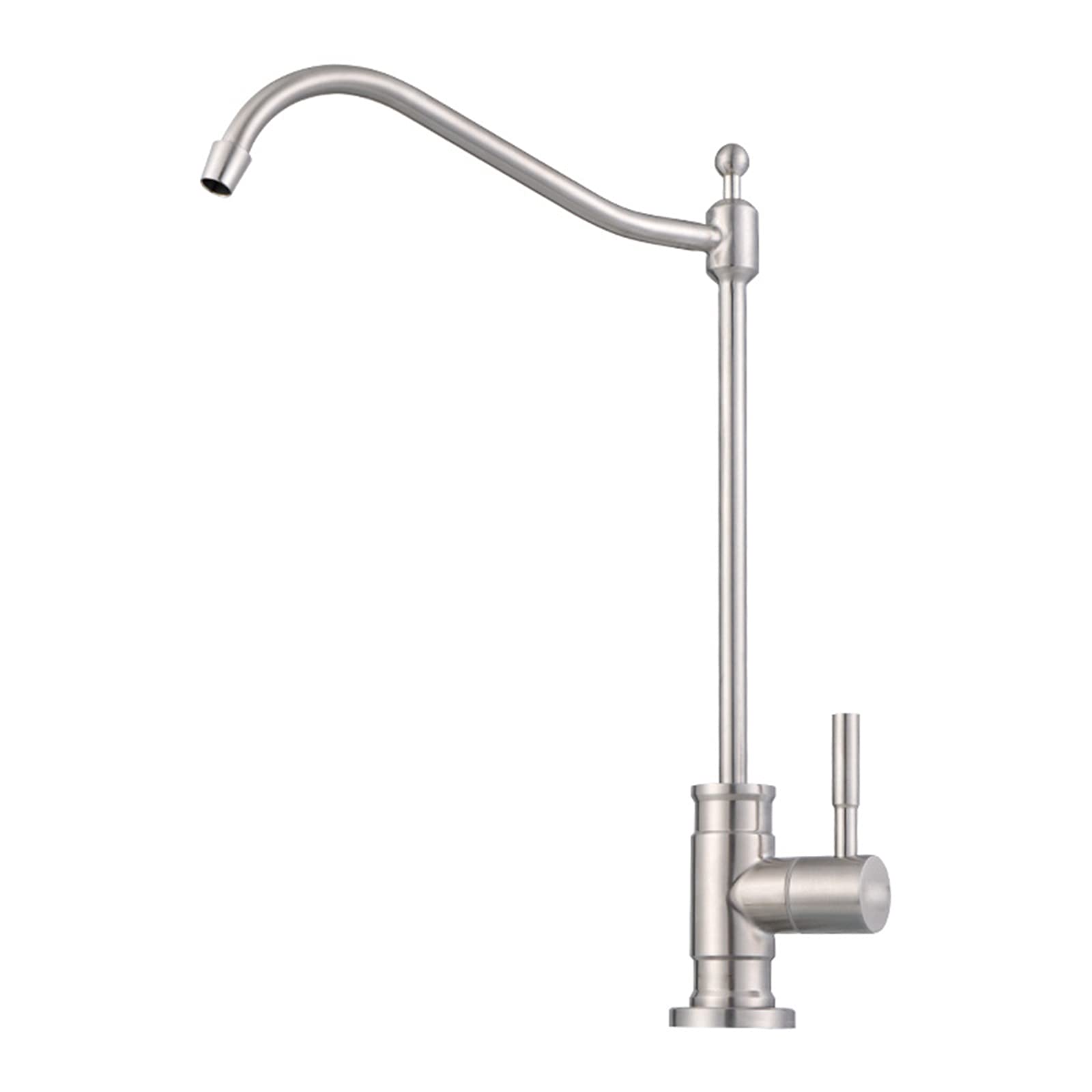 Robinet de cuisine en acier inoxydable brossé avec sortie d'eau purifiée 2 points