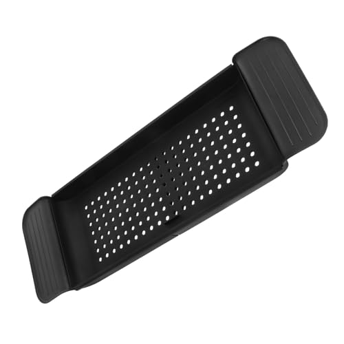 Étagère de bain télescopique noire support rangement douche angle PP - 2