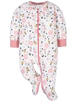 Gerber Baby Girls 4 Pack 'N Play Footie And Toddler Sleepers, Bear Pink — image 2