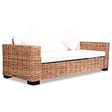 Colore cuscini: Bianco crema Solivagant Set Divani 15 pz in Rattan Naturale,Bianco,71.6kg