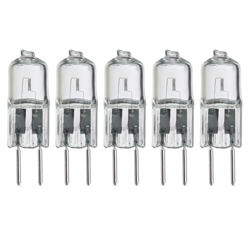 JZLBBC 5PCS G6.35 Halogen Bulb 100W 12V AC/DC GY6.35/G6.35 Bi-Pin Base JC Type GY6.35 12V 20W Halogen Light Bulb Dimmable Warm White 10W