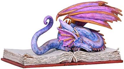 Pacific Giftware Amy Brown Book Purple Dragon Book Wyrm Dragon Statue Home Decor