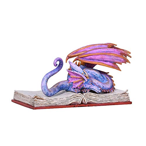 Estatua decorativa de dragón púrpura y marrón miniatura 2