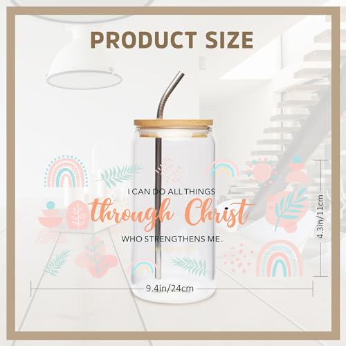 UV DTF Cup Wrap for 16 OZ - 8 Sheets Boho Bible UV DTF Transfer Sticker for Glass, Boho Retro Style, Inspirational Quotes, Bible Verse, Flower Plant, Christian Gifts, Waterproof Rub on Transfer