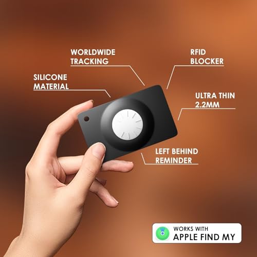 Image of Ultra Thin Wallet Tracker Card,1 PCS Smart Bluetooth Tracker Tag Works with Find My (iOS Only), Item Locator for Wallet,Key etc, IPX7 Waterproof, Replaceable Battery