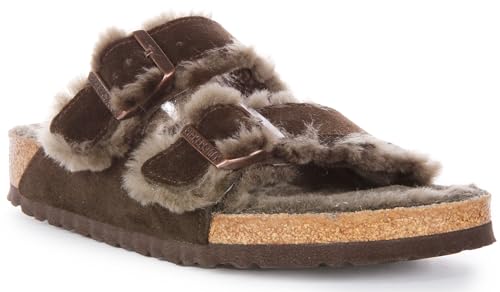 Birkenstock Arizona Shearling Uni-Hausschuhe, Mokka, Größe 42, Moca, 42 EU