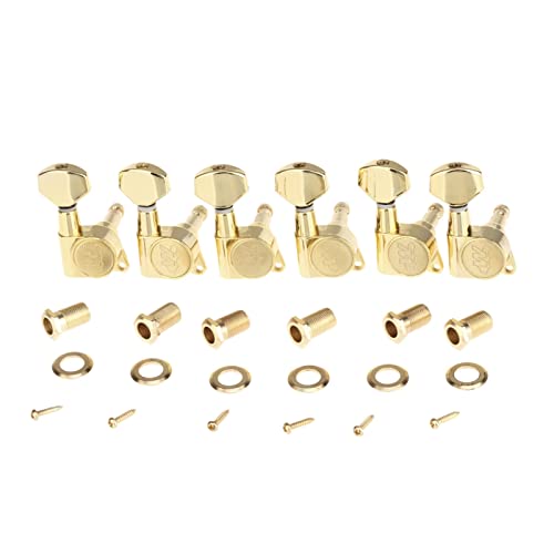 FLFL Chevilles Cordes Guitare 6-in-Line Guitar Tuners Machine Heads Tuning Pegs Keys Set pour Guitare Électrique St, Or - Les Beatles, Paul McCartney, John Lennon, RIngo Starr, George Harrison FLFL Chevilles Cordes Guitare 6-in-Line Guitar Tuners Machine Heads Tuning Pegs Keys Set pour Guitare Électrique St, Or