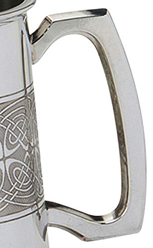 Jarra de peltre grabada con banda celta y mango decorado jarra metálica medieval 3