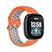 BabyValley Band Compatible with Fitbit Versa 3/Sense Silicone Band+Metal Connector Breathable Bracelet Strap Smartwatch Accessories Band for Versa 3/Sense (Orange+Gray)