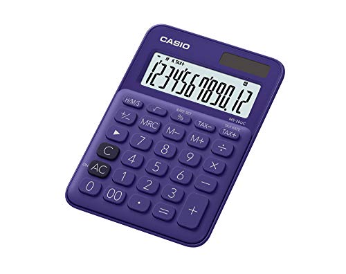 Calculadora compacta Casio de mesa c/ visor amplo 12 dígitos Casio, Roxa