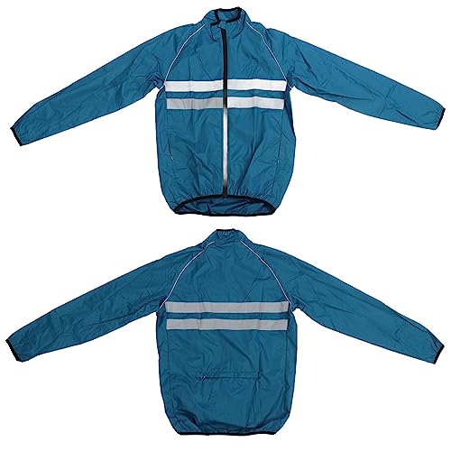 Jaqueta de Ciclismo Masculina, Jaqueta de Ciclismo Respirável de Poliéster à Prova de Vento Reflexiv