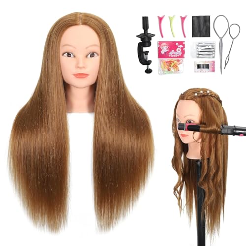 ZOMOI Mannequin Head with 80% Real Human Hair 26''-28
