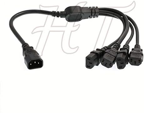 HangTon UPS PDU Computer PC Power Splitter Cord C14 to 4 x C13 10A 250V Extension Cable (1.8m(6ft))
