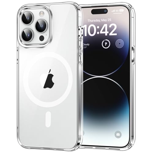 Image of MOCCA Strong Magnetic for iPhone 14 Pro Case Clear, [Non-Yellowing][Compatible with Magsafe][Military Drop Protection] Slim Shockproof Protective Phone Case for iPhone 14 Pro Phone Case 6.1 inch,Clear
