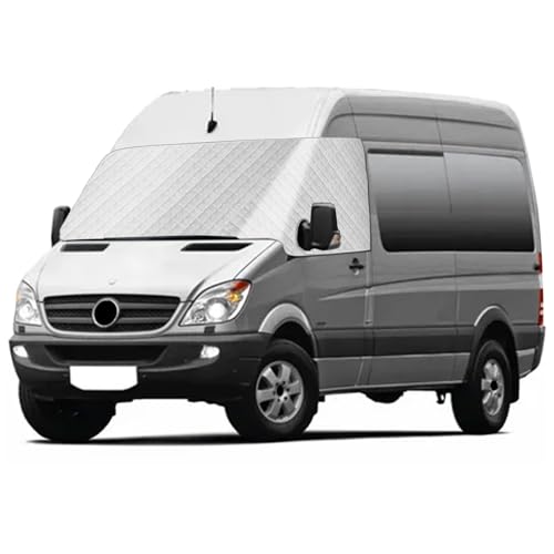 Protector Solar FormiPow para Parabrisas de Mercedes-Benz Sprinter NCV3 2006-2018, Cubierta Exterior Reflectante de 5 Capas, Anti-UV/Antiheladas/Antihielo/Antipolvo para Sprinter NCV3 2006-2018