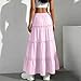 Girls Summer Tiered Flowy Maxi Skirt Elastic High Waist Boho A-Line Long Swing Pleated Beach Skirts for 4-15 Years