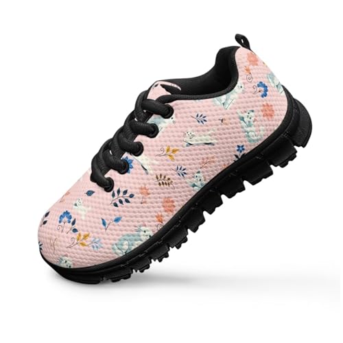 SYtrade Running Sneaker for Girls Lightweight Fashion Casual Sports Walking Shoes Black Sole