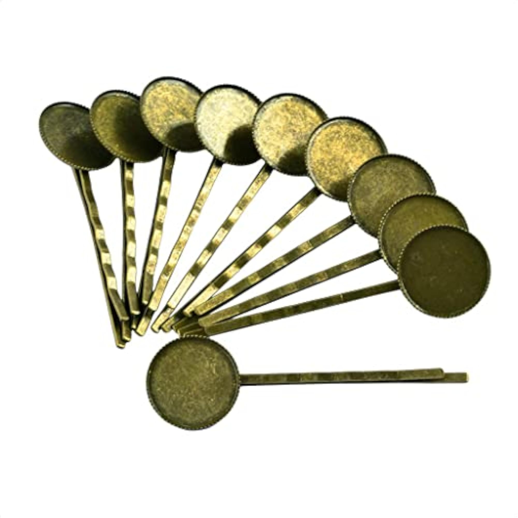 4x10 Pieces Hair Slide with Bezel Setting Tray