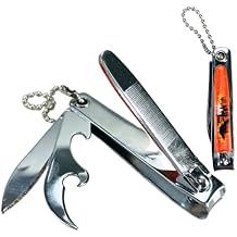 KUTZ 2 Pack 2.5" Multi Tool Nail Clipper Stainless Steel with Knife & Bottle Opener | Assorted Colors | Ideal for Home, Travel & Outdoor Adventures