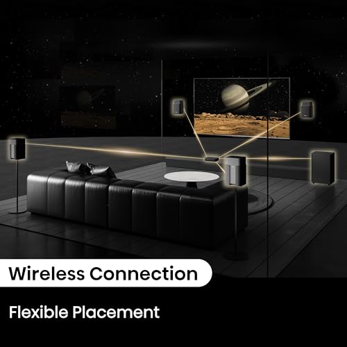 Image of Hisense HT Saturn 4.1.2Ch Sound Bar with Wireless Subwoofer, Dolby Atmos, DTS:X, Bluetooth 5.3, EzPlay, 4K HDMI Pass Through, Roku TV Ready, HDMI /AUX /ARC /Optical /USB, 5 EQ Modes, Hi Concerto