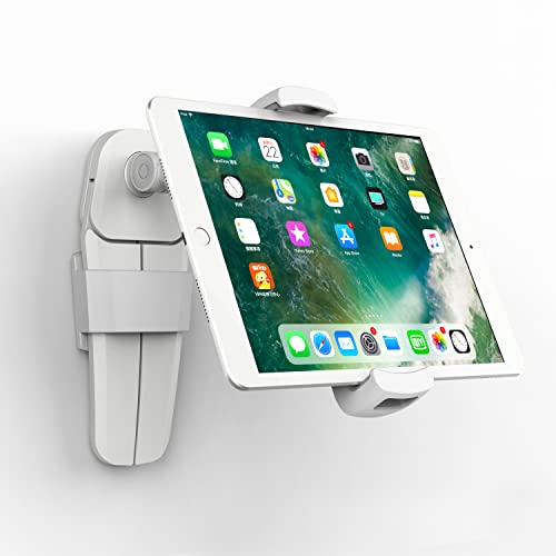 Portable Fold-Up Tablet, Smart Phone Stand with Multi-Angle Adjustment, Wall Mount to Hang on The Wall (White) by Iluminpro - Used condition - CA$20.82