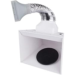 Fengda Portable Airbrush Hobby Spray Booth Spray Box BD-515 con Luces LED y Plataforma giratoria para rociar Modelos, Manualidades, decoración de Pasteles, Maquillaje, uñas, Manualidades, etc