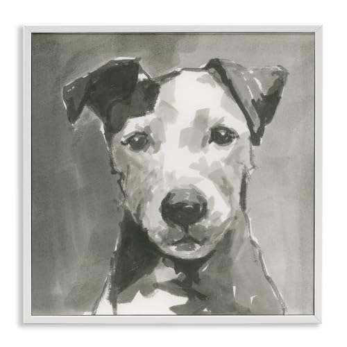 Quiet Dog Portrait, 17 x 17 Inch Framed Giclée Print