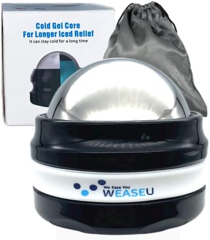 WEASEU Cryosphere Cold Massage Roller Ball-6 Hours Cold/Hot Relief Therapy-Relieve Muscle Pain-Rapid Recovery-Deep Tissue Ice Roller Cup (S, Black)