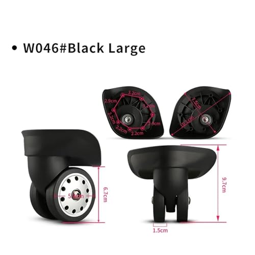 The combination box Suitcase Maintenance Neither left nor right Replaceable Shock absorption Wear-resistant Roller(W046-L Black,4set)2