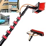 Cepillo limpiacristales, Cepillo telescópico for Limpieza de Paneles solares (Varilla Ajustable 3,6 a 11 m)(12FT/3.6M)