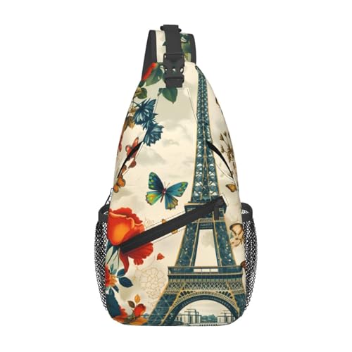 Morrales bandolera clásica con patrón Torre París unisex miniatura 1