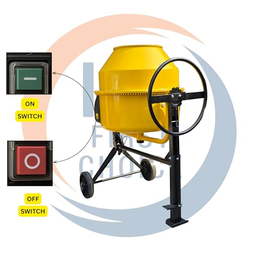 Image of IND Heavy Duty Electric Portable Concrete Mixer Machine - 200 L Drum, 900 W Pure Copper Singal Phase Motor, Mixing Capacity up to 60 kg